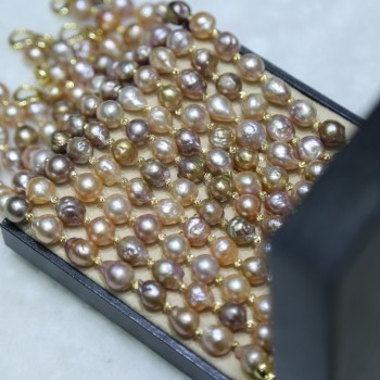 BaroqueOnly THREE WAYS CAN WEAR Mixed-colour Baroque Natural Freshwater Pearl Necklace sweater chain 2018 new arrival