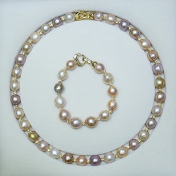 BaroqueOnly THREE WAYS CAN WEAR Mixed-colour Baroque Natural Freshwater Pearl Necklace sweater chain 2018 new arrival