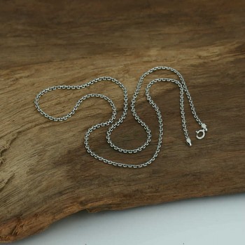 S925 sterling silver mens necklace personalized fashion jewelry wild long flat necklace 2018 new gift to send lover