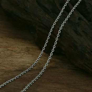 S925 sterling silver mens necklace personalized fashion jewelry wild long flat necklace 2018 new gift to send lover