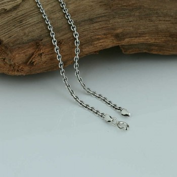 S925 sterling silver mens necklace personalized fashion jewelry wild long flat necklace 2018 new gift to send lover