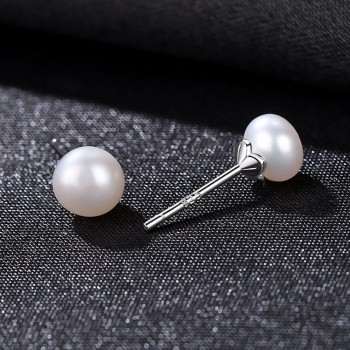 DR Classic Stud Pearl Earrings for Women White Pink Natural 6-6.5mm Pearl 925 Sterling Silver Cute S925 Earings Fine Jewelry
