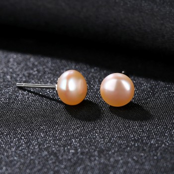 DR Classic Stud Pearl Earrings for Women White Pink Natural 6-6.5mm Pearl 925 Sterling Silver Cute S925 Earings Fine Jewelry