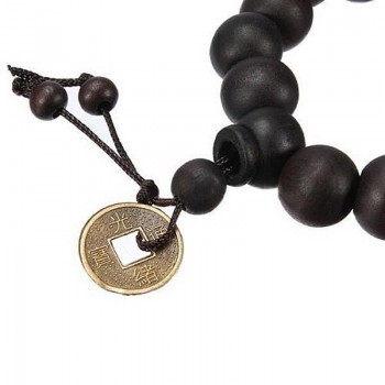 Hot! Buddhist Tibetan Buddha Strand Bracelet Vintage Wood Beads Bracelet Men Natural Handmade Male Bracelet Bangle