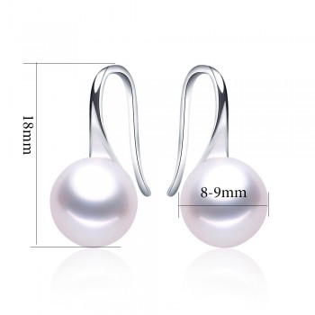 8-9mm AAAA Real Natural Freshwater Pearl Stud Earrings For Women Fashion 925 Sterling Silver Jewelry Antiallergy Wedding Earring
