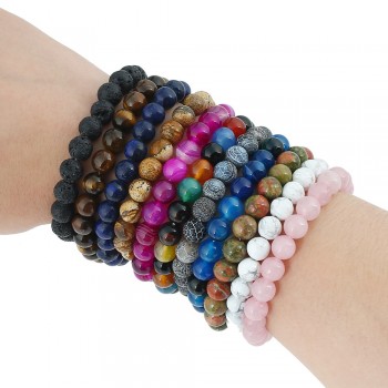 2018 Jewelry Transfer luck Purple Bracelet Men Chakra Yoga Beads Volcanic Stone 8mm Natural Stone Beads Bracelets For Women