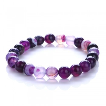 2018 Jewelry Transfer luck Purple Bracelet Men Chakra Yoga Beads Volcanic Stone 8mm Natural Stone Beads Bracelets For Women