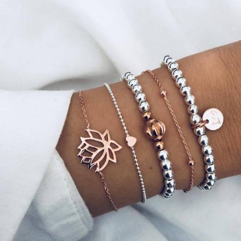 Fashion Bohemian Shell Turtle Charm Bracelets for Women Gold Color Map Bangles Set Strand Beads Bracelet Female 2018 Jewelry