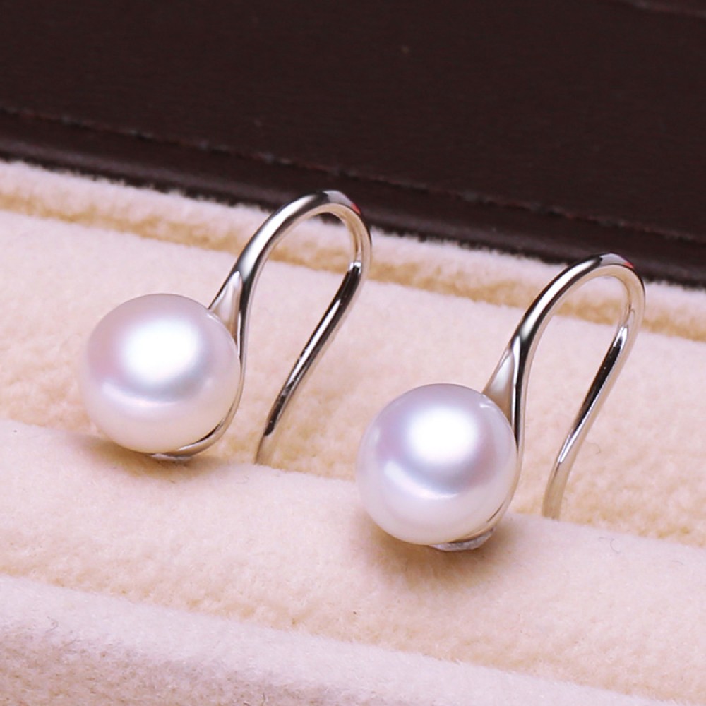 Pearl earrings ladies earrings fashion jewelry baroque pearls with stone spoon shape