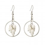 Silver Handmade Grape Shapes Drop Earrings Real Fresh Water Pearls Hanging Earrings For Women Girl Fashion Jewelry Gift