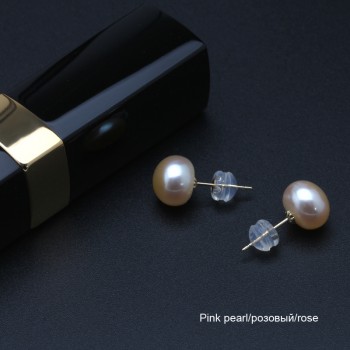 Anti allergic Pearl Jewelry 18k Solid Gold Earrings Women,Real Engagement White Black Natural Freshwater Pearl Earrings Jewelry