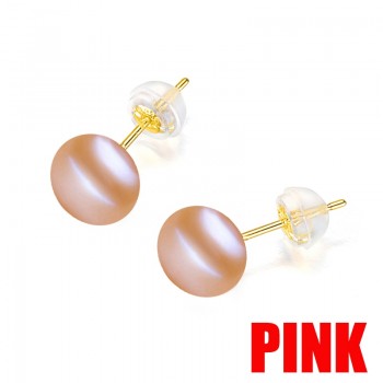 Anti allergic Pearl Jewelry 18k Solid Gold Earrings Women,Real Engagement White Black Natural Freshwater Pearl Earrings Jewelry