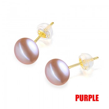 Anti allergic Pearl Jewelry 18k Solid Gold Earrings Women,Real Engagement White Black Natural Freshwater Pearl Earrings Jewelry
