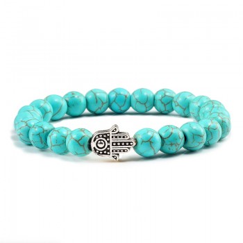Charms Men Black Lava Matte Beads Natural Volcanic Stone Bracelets Bangles Women Yoga Prayer Jewelry Gold Sliver Hand Bracelet