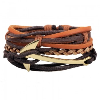 1 Set 4PCS leather bracelet Mens multi-layer bead bracelet womens retro punk casual mens jewelry bracelet jewelry accessories