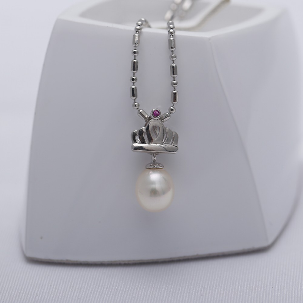 2019 Sale 925 Silver Pendant Crown pendant 6-7mm Drop Water Pearl Freshwater Pearl Pendant Jewelry