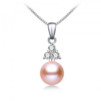 Lindo 8-9mm Natural Freshwater Pearl Pendants For Women Fashion 925 Sterling Silver Fine Jewelry High Quality Small Necklace