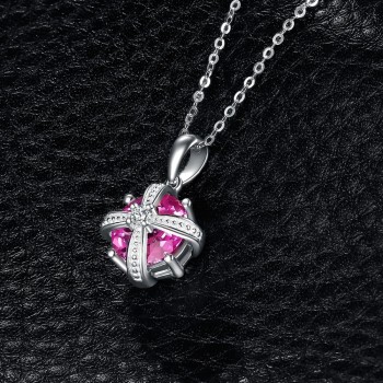 JewelryPalace Crown 4ct Created Pink Sapphire Pendant 925 Sterling Silver Beautiful 2018 New Hot Not Include A Chain