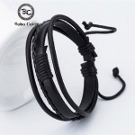 Bobo Cover 2017New Fashion Leather Womens Mens Charm Bracelets Girls Handmade Weave Charm  Bracelets Black Trend street