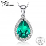 JewelryPalace 0.7ct Water Drop Created Emerald Pendants Genuine 925 Sterling Silver Fashion Fine Jewelry Not Include the Chain