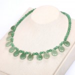 AAA Original Natural Stone Emerald Aventurine Jade Water Drop Necklace Bead Chain Women Jewelry Healing Crystal Choker Necklace
