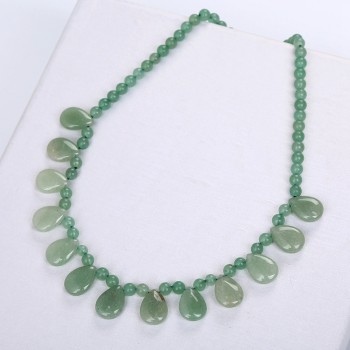 AAA Original Natural Stone Emerald Aventurine Jade Water Drop Necklace Bead Chain Women Jewelry Healing Crystal Choker Necklace