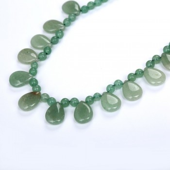 AAA Original Natural Stone Emerald Aventurine Jade Water Drop Necklace Bead Chain Women Jewelry Healing Crystal Choker Necklace