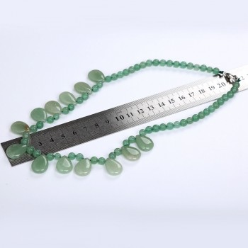 AAA Original Natural Stone Emerald Aventurine Jade Water Drop Necklace Bead Chain Women Jewelry Healing Crystal Choker Necklace