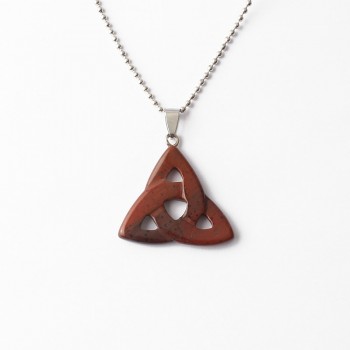 Natural Gemstone Necklace Pendant 34mm Triangle Pendant Turquoise Jasper Agate Stone Charms Jewelry