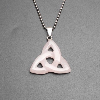 Natural Gemstone Necklace Pendant 34mm Triangle Pendant Turquoise Jasper Agate Stone Charms Jewelry