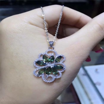 KJJEAXCMY boutique jewelry,Womens natural sapphire necklace pendants, jewelry, S925 sterling silver wholesale