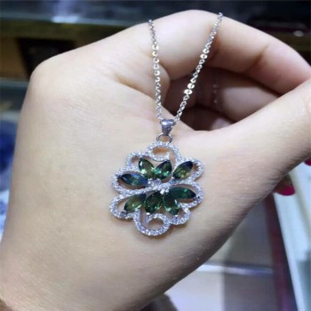 KJJEAXCMY boutique jewelry,Womens natural sapphire necklace pendants, jewelry, S925 sterling silver wholesale