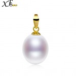 XF800 18K Gold Pearl Necklace Pendant White Pearl Jewelry Natural Freshwater AU750 Wedding Party Gift For Women Girl [D221-1]