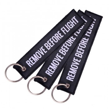 Relodi Remove Before Flight Keychain Trendy Keyring Embroidery Polyester Fabric Key Protector Commemorative Key Chains SP0978
