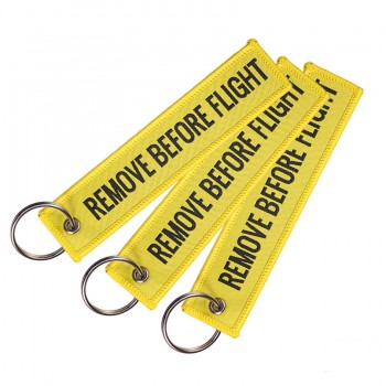 Relodi Remove Before Flight Keychain Trendy Keyring Embroidery Polyester Fabric Key Protector Commemorative Key Chains SP0978