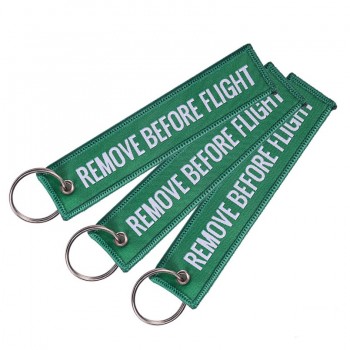 Relodi Remove Before Flight Keychain Trendy Keyring Embroidery Polyester Fabric Key Protector Commemorative Key Chains SP0978