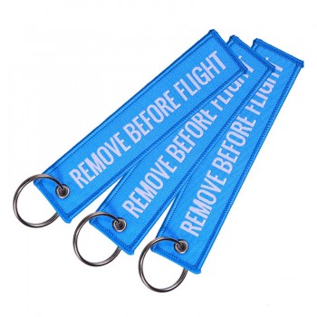 Relodi Remove Before Flight Keychain Trendy Keyring Embroidery Polyester Fabric Key Protector Commemorative Key Chains SP0978