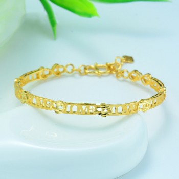 Fashion Bangle Gold Wedding Gold Jewelry Bracelet LOVE Letter Female Bracelet Bangle Faux White Stone Jewelry Pulseira Feminina