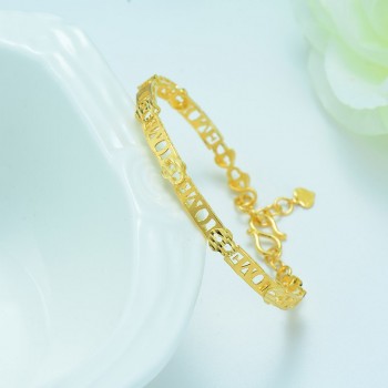 Fashion Bangle Gold Wedding Gold Jewelry Bracelet LOVE Letter Female Bracelet Bangle Faux White Stone Jewelry Pulseira Feminina