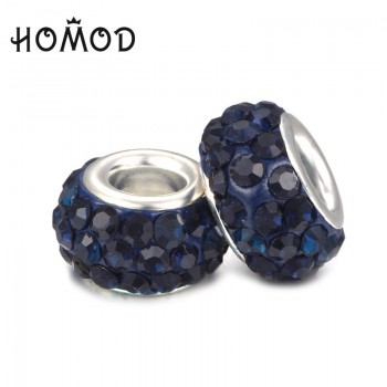 HOMOD Fashion 19 Colors DIY Resin Rhinestones Beads Fits Pandora Charms Bracelets Necklaces European Beads jewelry making