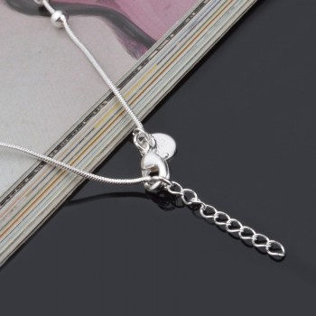 OMHXZJ Wholesale Personality Fashion OL Woman Girl Party Wedding Gift Silver Round Beads Chain 925 Sterling Silver Bracelet BR25