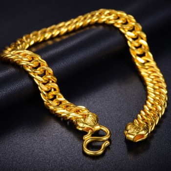 24K Pure Gold Bracelet Real 999 Solid Gold Bangle Generous Simple Fashion Mens Trendy Classic Fine Jewelry Hot Sell New 2018