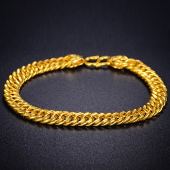 24K Pure Gold Bracelet Real 999 Solid Gold Bangle Generous Simple Fashion Mens Trendy Classic Fine Jewelry Hot Sell New 2018