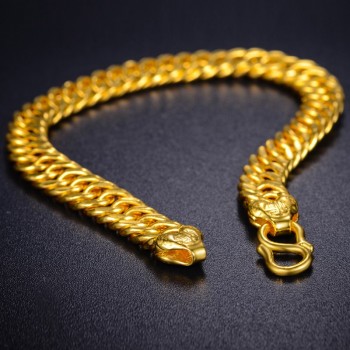 24K Pure Gold Bracelet Real 999 Solid Gold Bangle Generous Simple Fashion Mens Trendy Classic Fine Jewelry Hot Sell New 2018