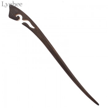 Lychee Vintage Ebony Carved Wooden Female Hair Sticks Hairpin Handmade Minimalism Women Ethnic Elegant Hairwear Retro Jewelry