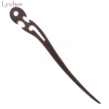 Lychee Vintage Ebony Carved Wooden Female Hair Sticks Hairpin Handmade Minimalism Women Ethnic Elegant Hairwear Retro Jewelry