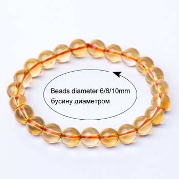 6-10mm Bright Citrine Bracelet Citrine Beads Natural Stone Bracelet Buddha Charms mens bracelets Bangles Jewelry Gift For Men