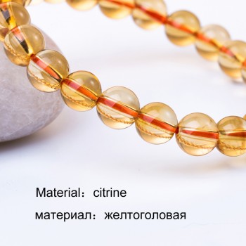 6-10mm Bright Citrine Bracelet Citrine Beads Natural Stone Bracelet Buddha Charms mens bracelets Bangles Jewelry Gift For Men