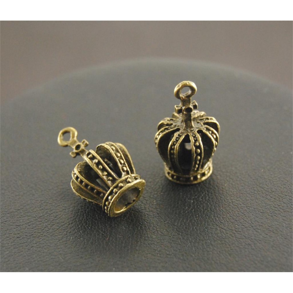 10 Pcs Antique Bronze 3D Crown Charm Pendant Jewelry Findings  Handmade Charms Pendants Jewelry Findings 20x13mm A236