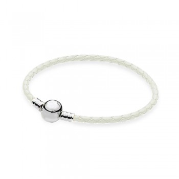 FAHMI 100% 925 Sterling Silver Charming Round Buckle Head Basic Leather Hand Strap Classic Casual Women Suitable Gift Original